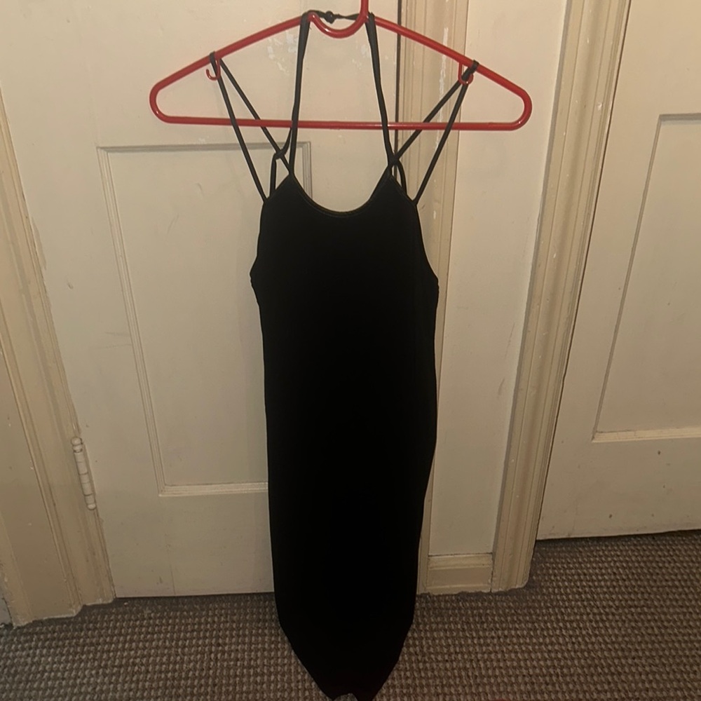 Elegant Black Spaghetti Strap Dress